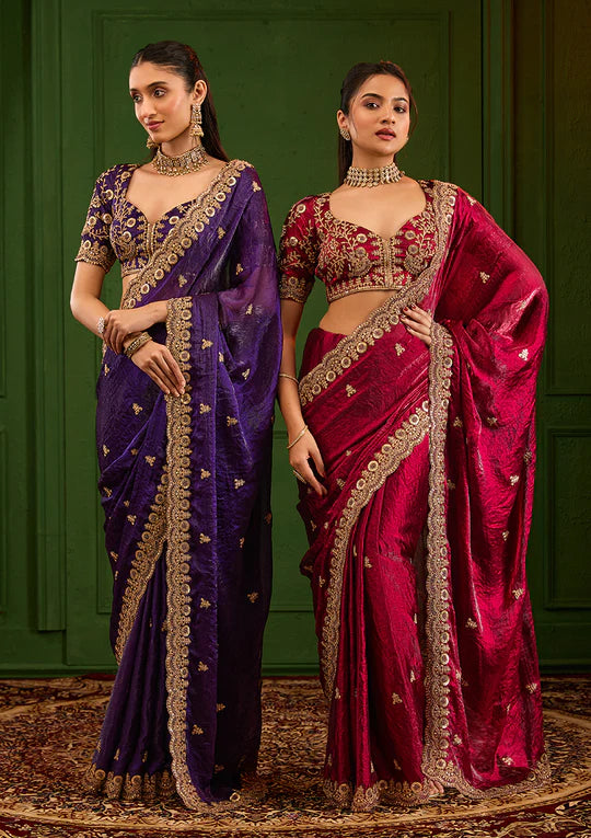 Maroon Velvet Zari Work