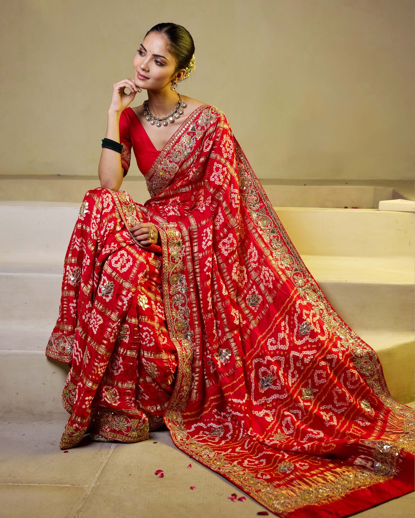 Ivory Garden Hand-Painted Saree
