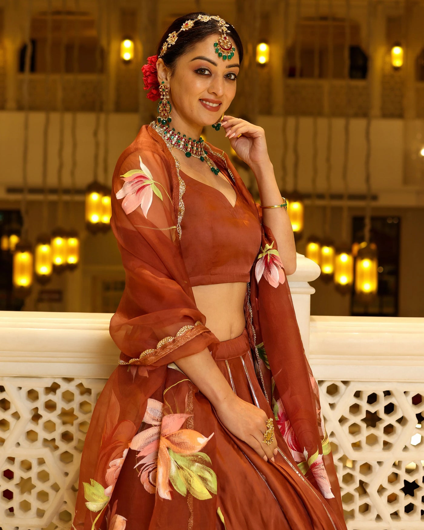 Champagne Dream Embroidered Net Lehenga