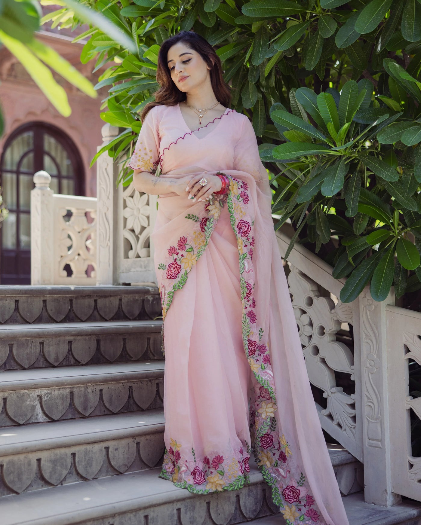 Coral Reef Organza Saree