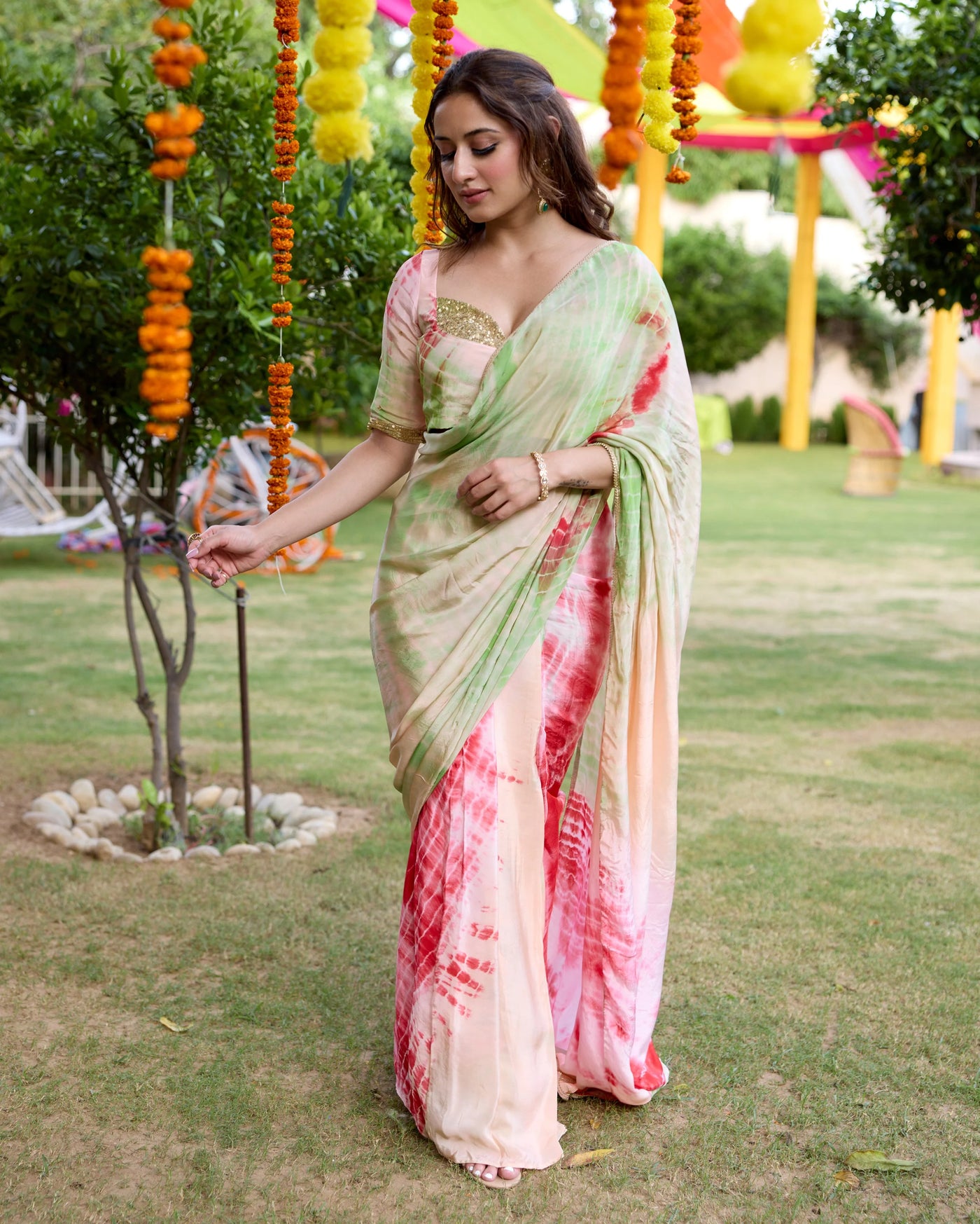 Sapphire Whispers Georgette Saree