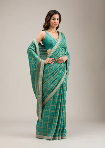 Blue Banarasi Silk Saree